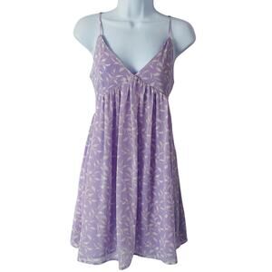 Ditsy Floral Mini Dress Lilac Women’s Size Small Coquette Soft Girl Cottagecore